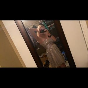 Homecoming dress light pink and sliver